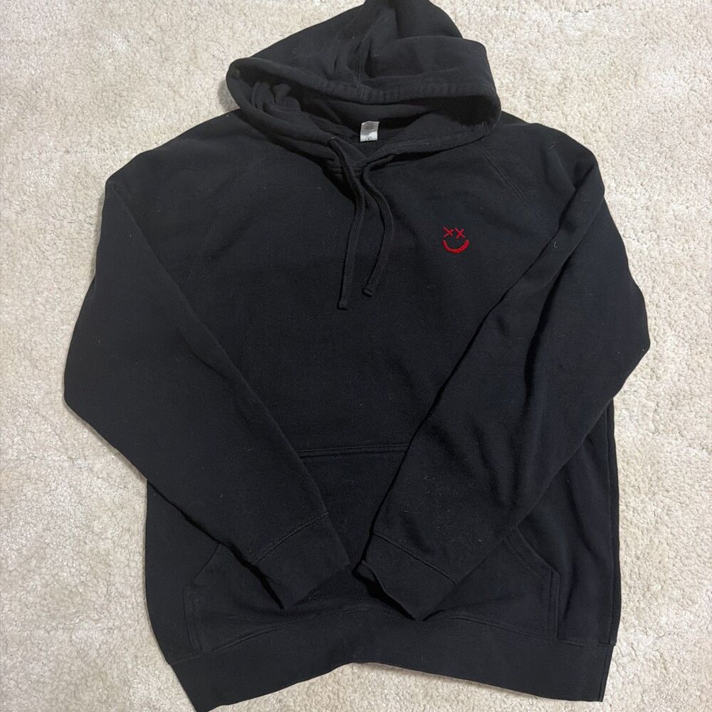 Louis Tomlinson walls Smiley Flock Print Hoodie AS color supply size medium